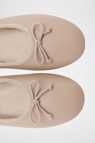 Ballerines cuir noeud - Marron clair