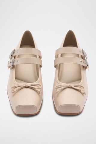 Ballerines double boucle noeud - Beige