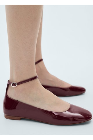 Ballerines vernies lanière - Bordeaux