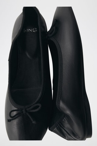 Ballerines cuir nœud - Noir