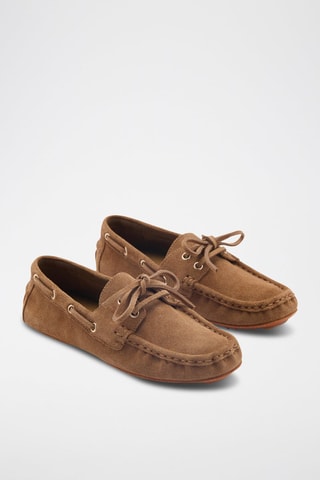 Chaussures bateau en cuir - Marron
