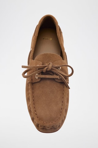 Chaussures bateau en cuir - Marron