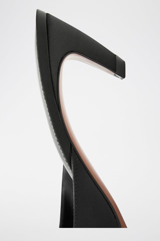 Mules à talons en satin - Noir