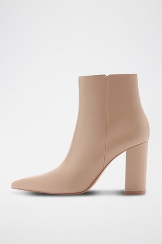 Bottines pointues à talon - Beige