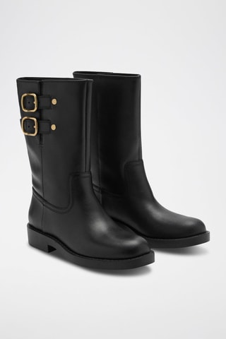 Bottines en cuir - Noir