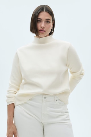 Pull-over col montant - Écru
