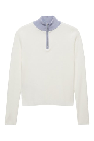 Pull-over col fermeture Éclair - Écru