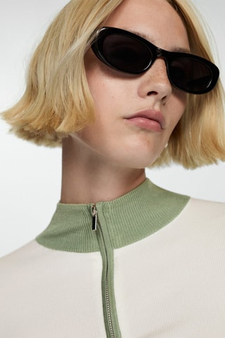 Pull-over col fermeture Éclair - Vert pastel