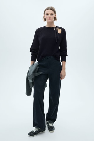 Pull-over maille ouvertures - Bleu marine