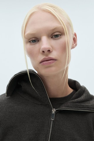 Pull-over col roulé fermeture Éclair - Anthracite