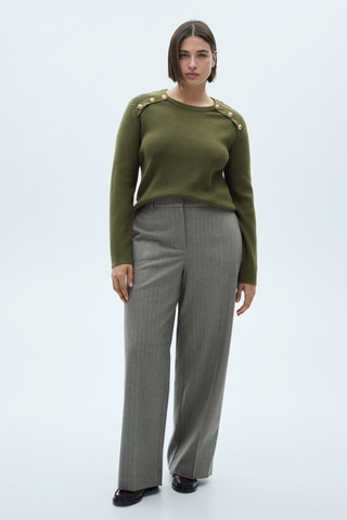 Pull-over boutons bijoux - Kaki