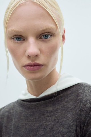 Pull-over fin col montant - Anthracite