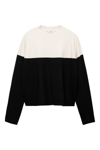 Pull-over bicolore col montant - Noir