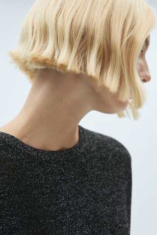 Pull-over Lurex col rond - Noir