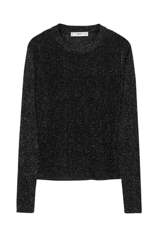 Pull-over Lurex col rond - Noir