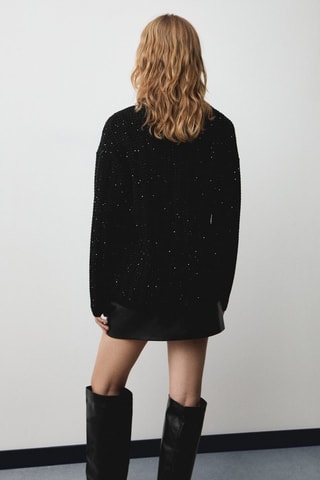 Cardigan maille détails brillants - Noir