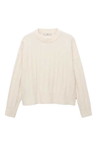 Pull-over maille col montant - Ecru