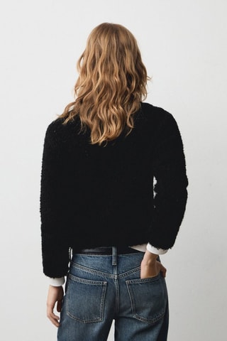 Pull-over en maille effet fourrure - Noir
