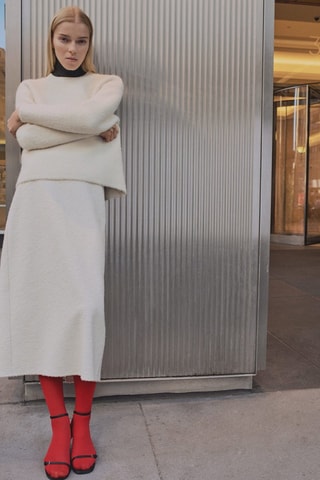 Pull-over col rond toucher doux - Ecru