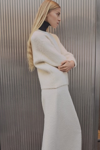 Pull-over col rond toucher doux - Ecru