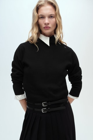 Pull-over col montant zip - Noir