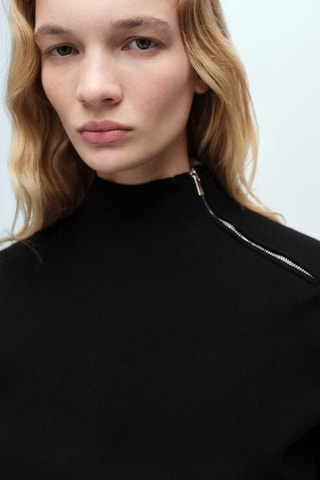 Pull-over col montant zip - Noir