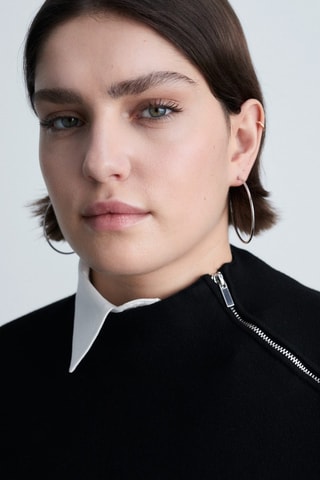 Pull-over col montant zip - Noir