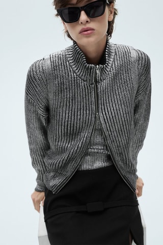 Pull-over col V foil - Argenté