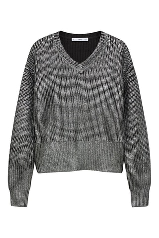 Pull-over col V foil - Argenté