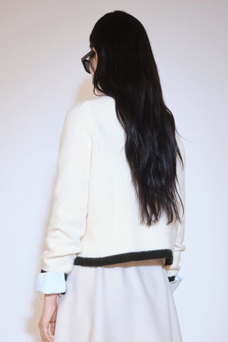 Pull-over zippé détail rayures - Noir