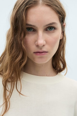 Pull maille soie mélangée - Ecru