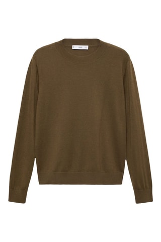 Pull maille soie mélangée - Kaki