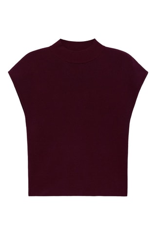 Pull-over maille fine manches courtes - Grenat