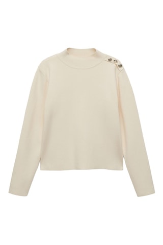 Pull-over maille détail boutons - Ecru