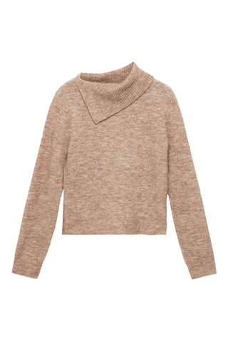 Pull-over col revers enveloppant - Gris clair