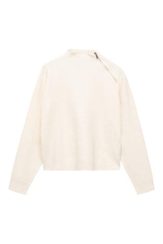 Pull-over col montant zip - Ecru