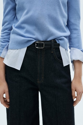 Pull maille lin mélangé - Bleu clair