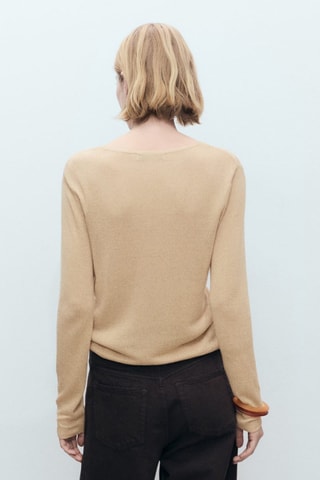 Pull col bateau lin mélangé - Marron