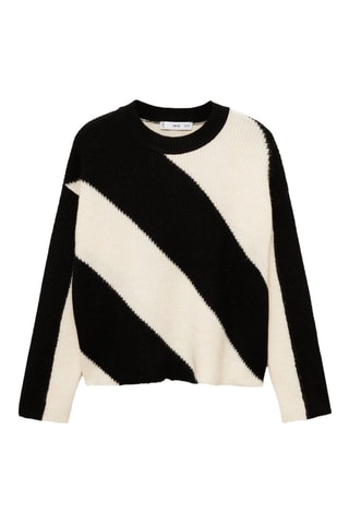 Pull-over en maille à rayures - Noir