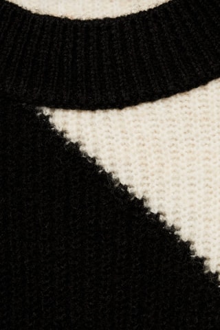 Pull-over en maille à rayures - Noir