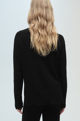 Pull-over maille col montant - Noir