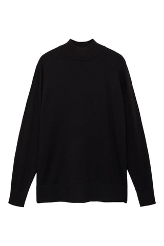 Pull-over maille col montant - Noir