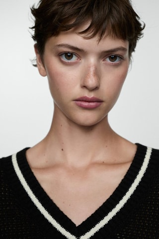 Pull-over oversize col V - Noir