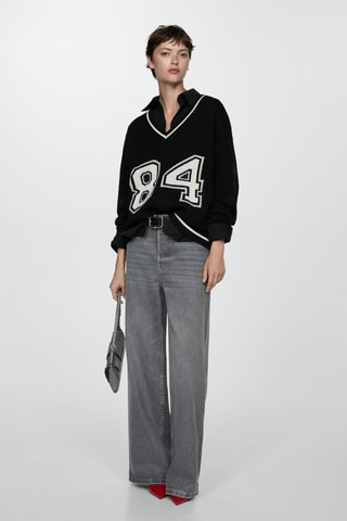 Pull-over oversize col V - Noir