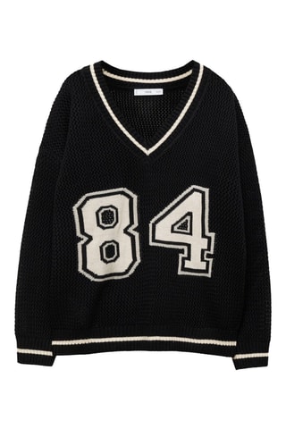 Pull-over oversize col V - Noir