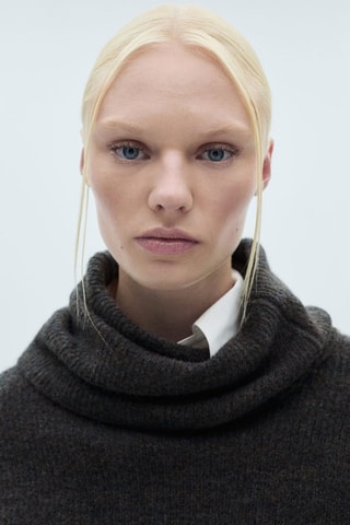 Pull-over maille col montant - Anthracite