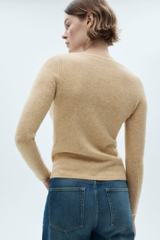 Pull-over maille fine col bateau - Marron