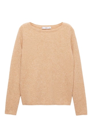 Pull-over maille fine col bateau - Marron