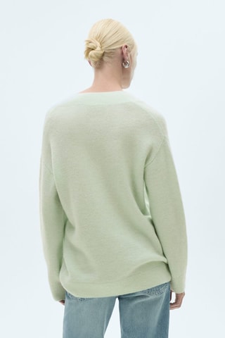 Pull-over oversize col V - Vert d'eau