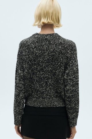 Pull-over chiné col rond - Gris
